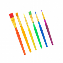 1 Set 6pcs Of Childrens Candy Plastic Brush Watercolor Brush Art Painting Pen