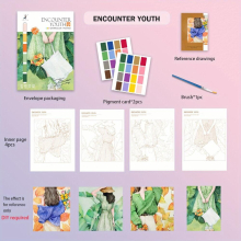 Creative Watercolor Coloring Book Decompressing Coloring Book Graffiti Painting Book Cartoon With Pigment Watercolor Paper Filling Painting Paper