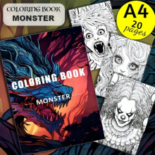 1pc Monster Theme Coloring Book Adult Decompression Coloring Book Christmas Halloween Holiday Party Gift Paper Thickened 30 Pages