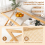 Costway 2-Tier Rectangular Coffee Table Modern Center Bamboo Table with Glass Tabletop 6