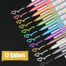 12 Colors Metallic Pens Metal Paint Pen For Beginner Adult Student Christmas Halloween Thanksgiving Gift