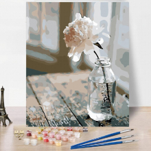 1pc Acrylic Painting Set DIY Paint By Numbers For Adults Flowers In Bottle Paint By Numbers Paint By Numbers For Beginners Gift Home Wall Decor 40 64x