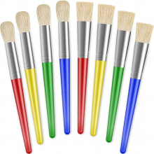 8 Pcs Paint Brushes For Kids Kids Paint Brushes Large Round And Flat Head Paint Brushes For Toddlers Easy To Clean And Grip No Shedding Bristles For W
