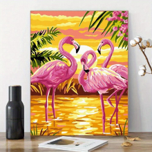 Flamingo DIY Paint By Numbers Kit For 8 Kids And Adults Beginner Animal Digital DIY Painting Easy To And Odorless Acrylic Decorative Painting Set Fram