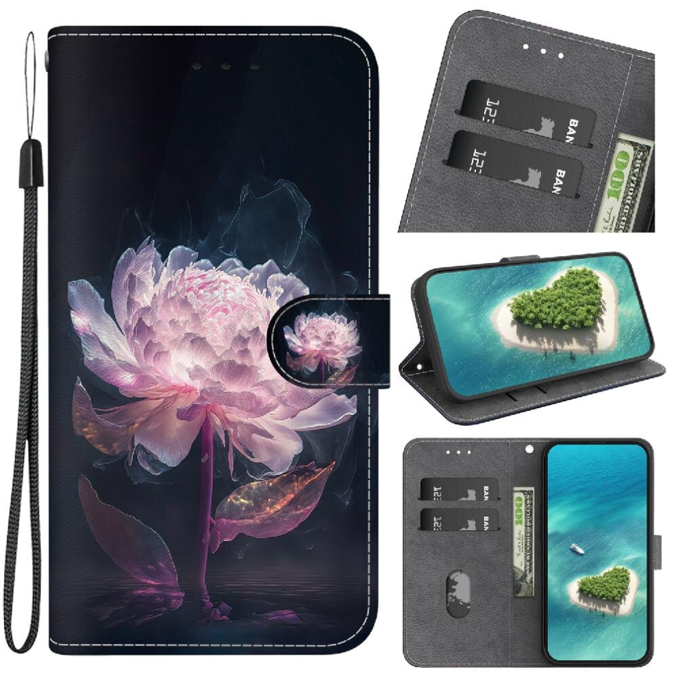 (C1) Case For Honor 70 Lite Wallet Card Slots Magnetic Closure Pu Leather Butterfly Flower Painted 764656760519