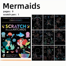 9pcs Scratch Art For Kids Rainbow Scratch Paper Scratch Art For Adults Scratch Off Paper Scratch Paper Art Set Childrens Birthday Gift Halloween Chri