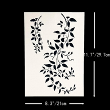 A4 Rattan Leaves Template For Painting Reusable Branches On Wood Layered Template DIY Colored Decoration Size 21 08 X 29 72 Cm Template