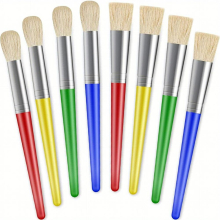 Paint Brushes For Kids 8pcs Large Washable Chunky Toddler Paint Brushes Easy To Clean Grip Round And Flat Preschool Paint Brushes No Shedding Bristles
