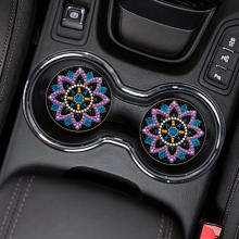 2pcs Acrylic Glass With Anti slip Mat And Tool Kit DIY Diamond Painting Car Coaster Rack Upgrade Your Car Interior anti slip And GM Accessories Suitab