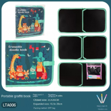 Portable 6 Sided Chalk Pen Doodle Drawing Board for Kids Wipe & Fold for Endless Fun
