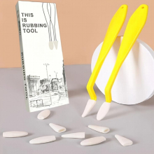 22pcs set Adjustable Cotton Head Sketch Erase Includes 2 Long Handles 10 Round Sponge Tips 10 Triangular Sponge Tip Drawing Student Supplies
