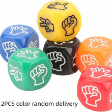 Double the Fun with 2pcs Finger Guessing Game Dice 6 Sided Rock Paper Scissors for Adults & Kids