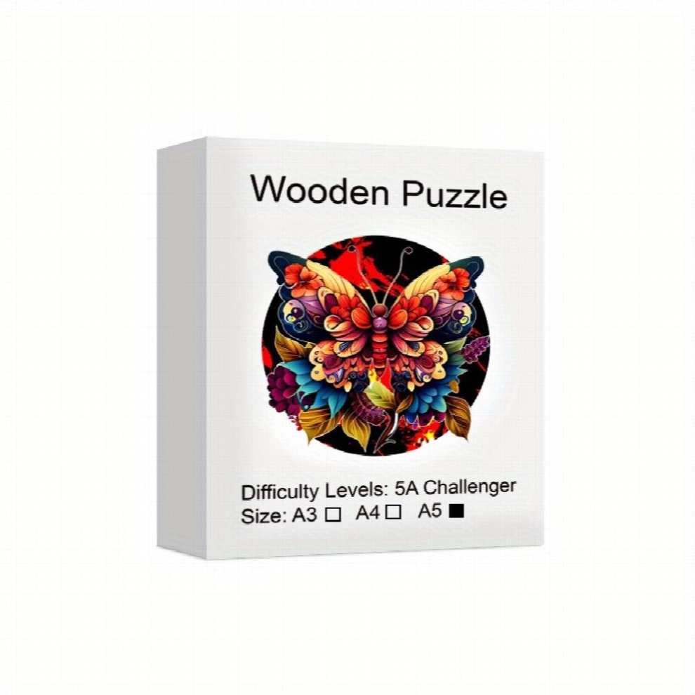 Butterfly Creative Wooden Puzzle Christmas And Halloween For Family And Friends Decorations Surprise And Fun Puzzles Family Games-image-OPC-PCYF2VK-NEW