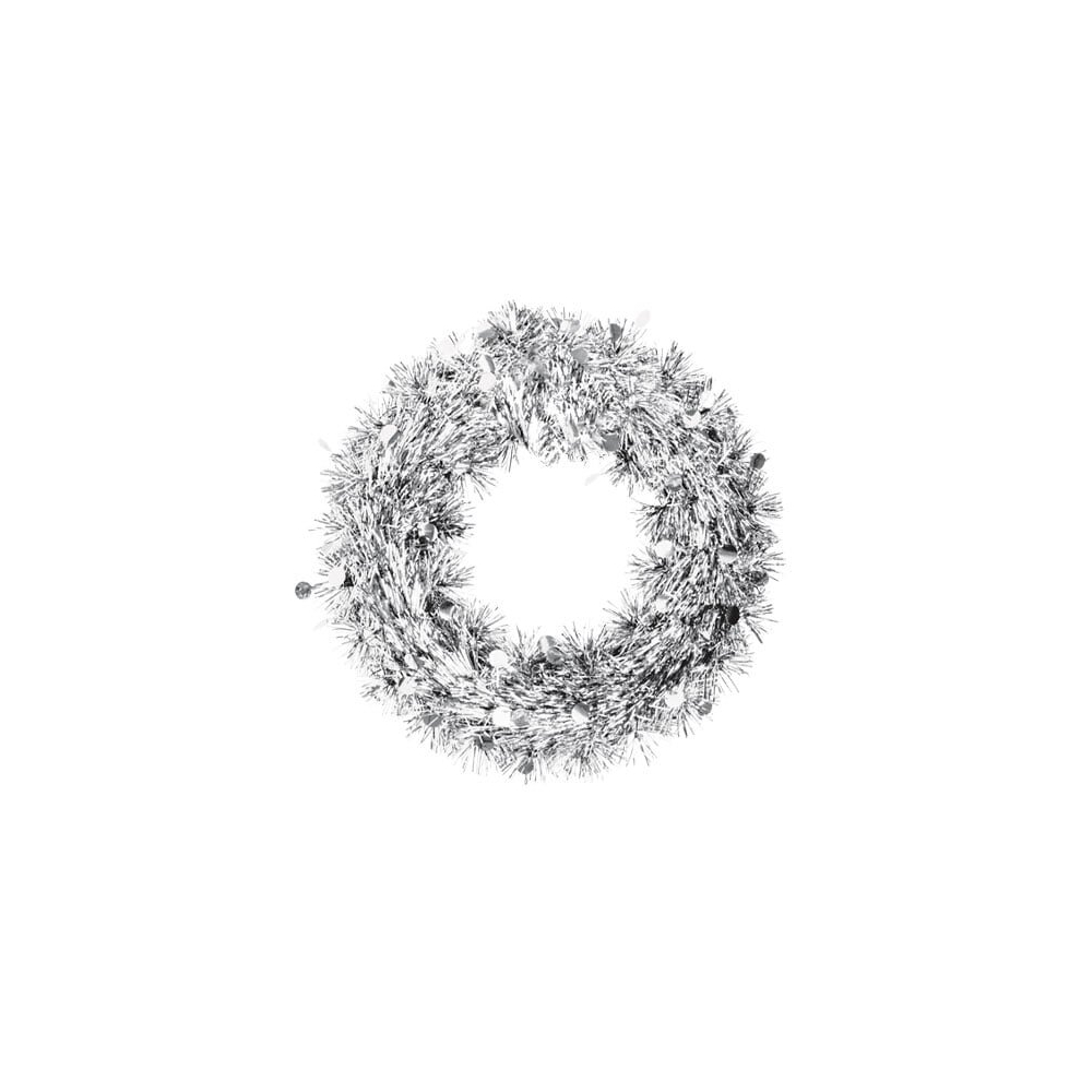 Silver Tinsel Christmas Wreath 28cm