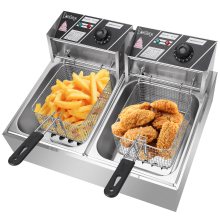 Commercial Stainless Steel Electric Deep Fryer Fat Chip Dual Tank 12L Oil
