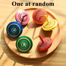 Wooden Hand rotating Colored Small Gyroscope Childrens Creative Toys Decompress And Decompress The Twirl