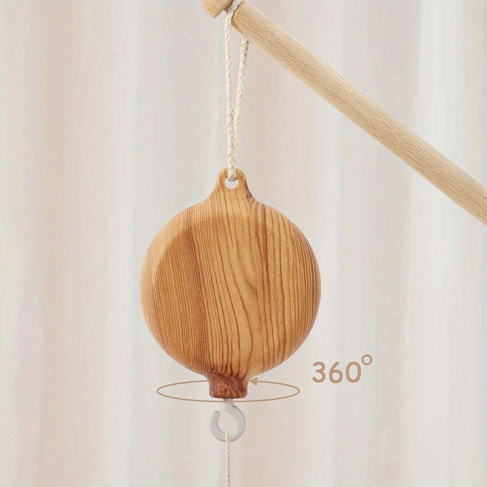Baby Mobile Music Box Mobile Rotary Music Box Wood Music Box With Rotating Hook Crib Mobile Motor Operated Plays 35 Tunes Crib Toys Attachments not In