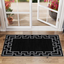 (60 x 110 cm (2 ft x 3 ft 7 in), Nico Black) Non Slip Modern Rugs Living Room Area Rugs Runner & Door Mats
