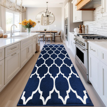 (80 x 300 cm (2 ft 6 in x 9 ft 8 in), Ava Blue Navy) Non Slip Modern Rugs Living Room Area Rugs Runner & Door Mats
