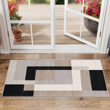 (40 X 60 cm (1 ft 3 in x 1 ft 9 in), Milo Neutral) Non Slip Modern Rugs Living Room Area Rugs Runner & Door Mats