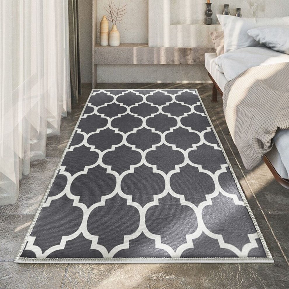 (120 x 170 cm (4 ft x 4 ft 9 in), Ava Grey) Non Slip Modern Rugs Living Room Area Rugs Runner & Door Mats