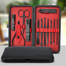 iSOUL 12Pcs Male/Female Manicure Set Stainless Steel Professional Nail Clipper Set Stainless Steel Grooming Kit with PU Leather Travel Case
