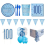 Blue Glitz 100th Birthday 16 Person Deluxe Party Pack 1