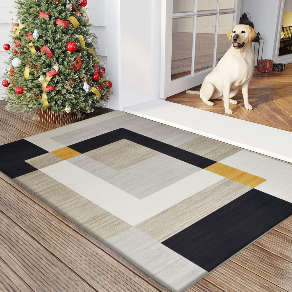 (80 x 150 cm (2 ft 6 in x 5 ft), Milo) Non Slip Modern Rugs Living Room Area Rugs Runner & Door Mats