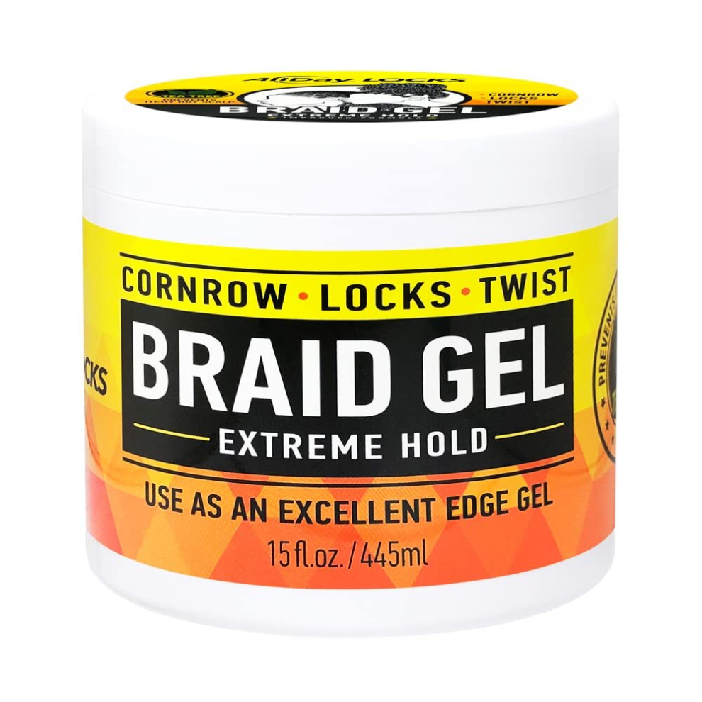 Allday Locks Braid Gel Ekstrem Hold - Glatter Ud Og TæMmer Kruset HåR Til Fletninger, Dreadlocks Og Twists, 15 Oz-image