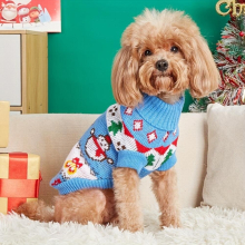 Pet Christmas Costume Snowman Graphic Dog Casual Warm Sweater For Small Dogs Clothes