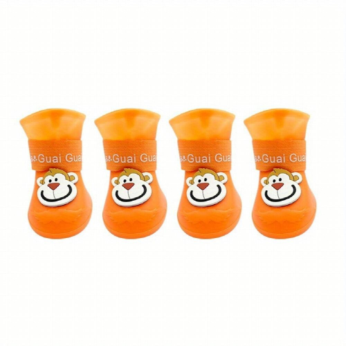 Keep Your Pets Paws Safe & Dry With These Adorable Cartoon Monkey Pattern Rain Boots
