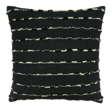 20 x 20 in. Stripe Design Throw Pillow with Down Filling, Black