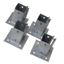 (3 Inch (75MM), Pack of 4) Galvanised Bolt Down Post Supports Bolt Grip