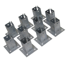 (4 Inch (100MM), Pack of 10) Galvanised Bolt Down Post Supports Bolt Grip