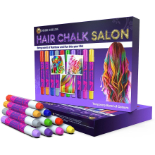 Desire Deluxe Hair Chalk Gift for Girls - 10 Temporary Non-Toxic Easy Washable Hair Dye Colourful, Metallic, Glitter Pens - Great Games Birthday Girls