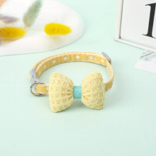 1pc Lovely Pet Polka Dot Collar Cartoon Bow Knot Plush Collar Dog And Cat Necklace Pet Jewelry Accessories
