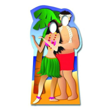 Hawaiian Couple Stand In Cardboard Cutout 190cm