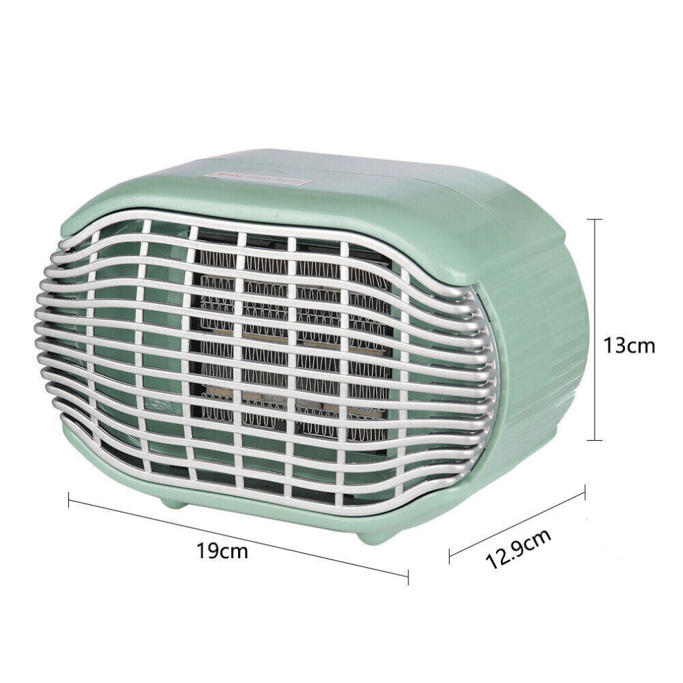 Electric Portable Space Heater Fan Heat Low Wattage Powered PTC Ceramic Warmer,Green