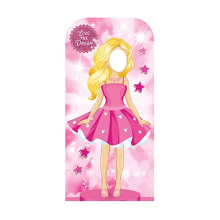 Pink Doll Stand In Cardboard Cutout 193cm - Perfect for Barbie Themed Parties