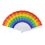 Gay Pride LGBTQ+ Rainbow Stripe Folding Plastic Fan with White Handle 1