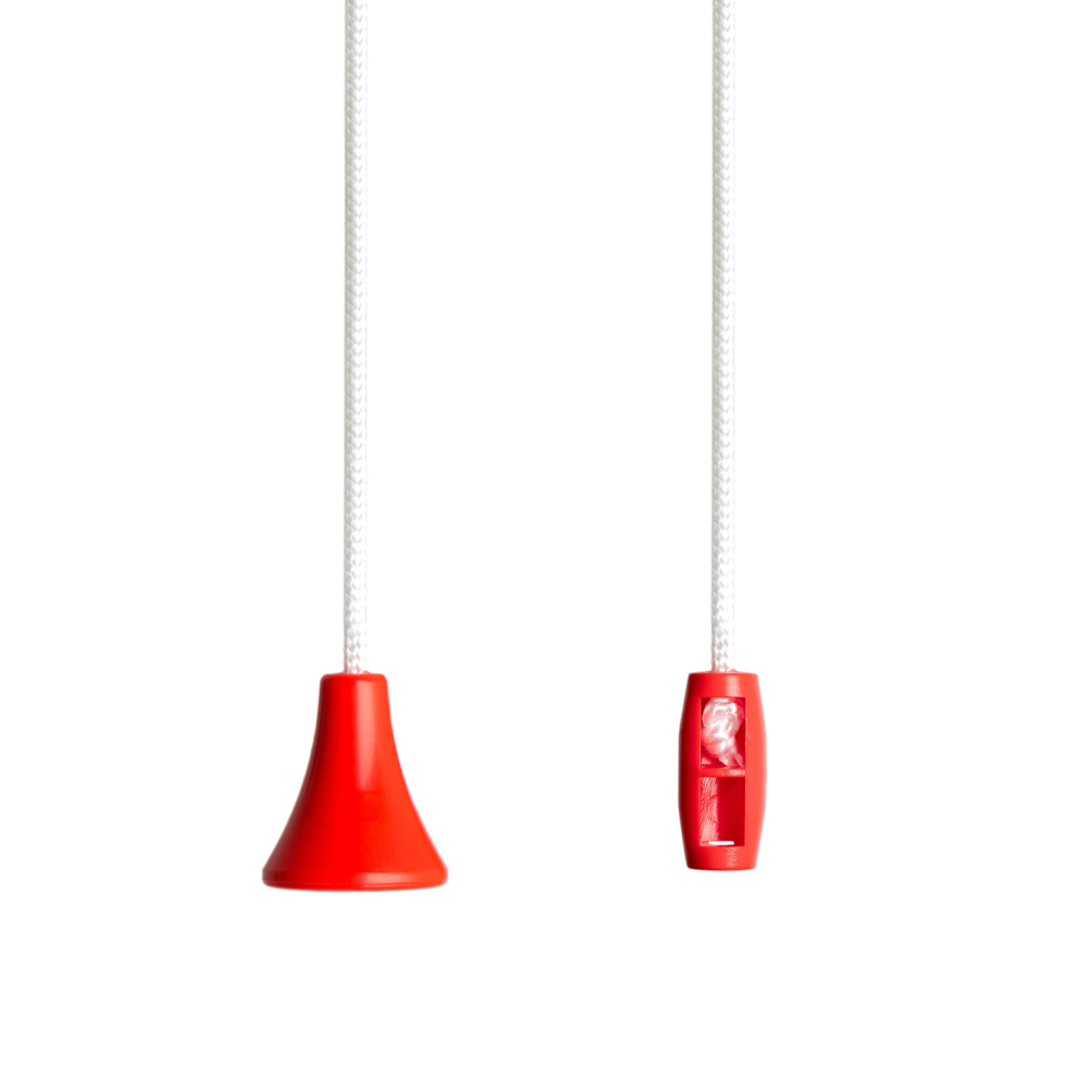 (Vibrant Red) Bathroom Light Pull Cord String and Handle In a Selection of Bright Fun Colours.