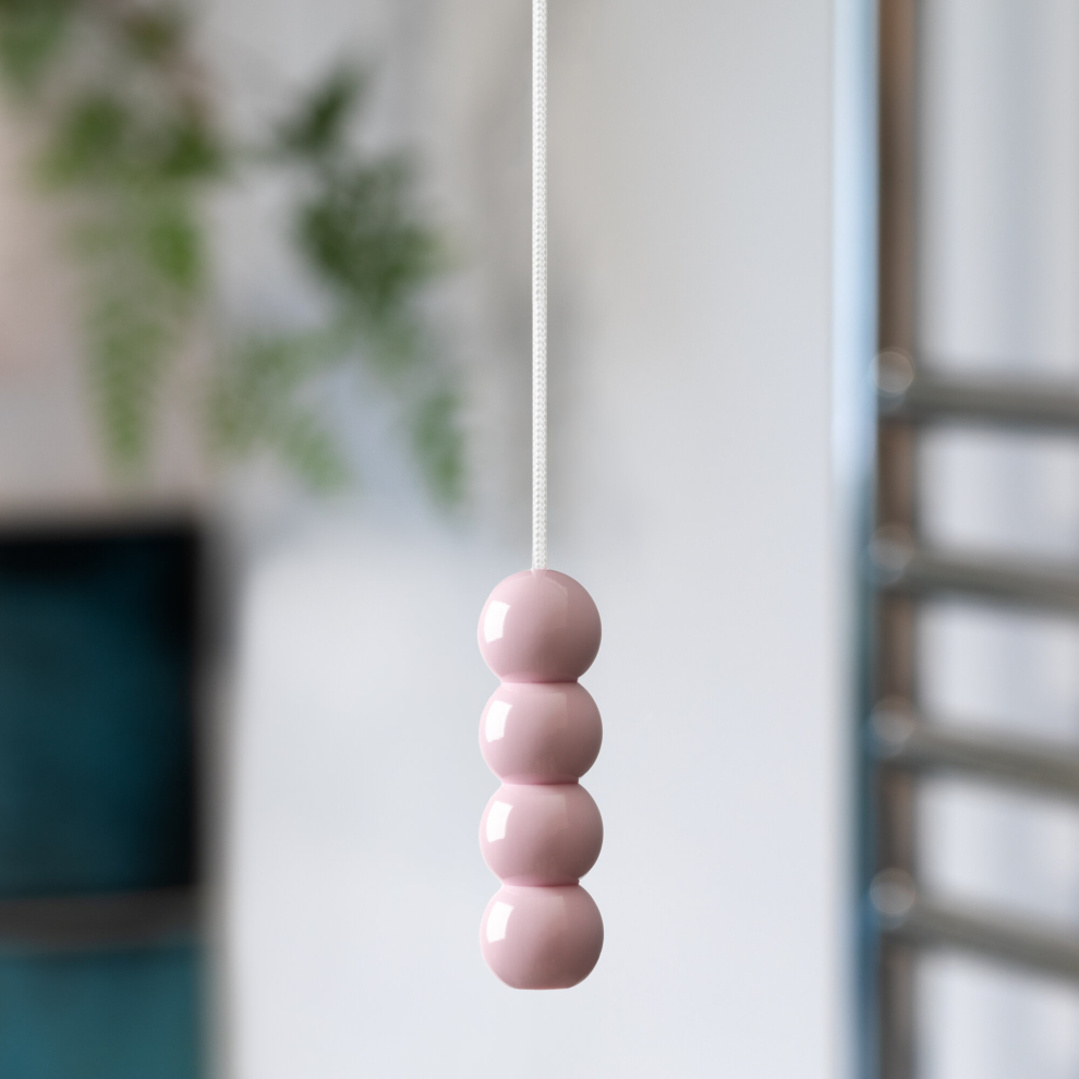 (Soft Pink) Bead Handle in a choice of White, Blue and Pink.