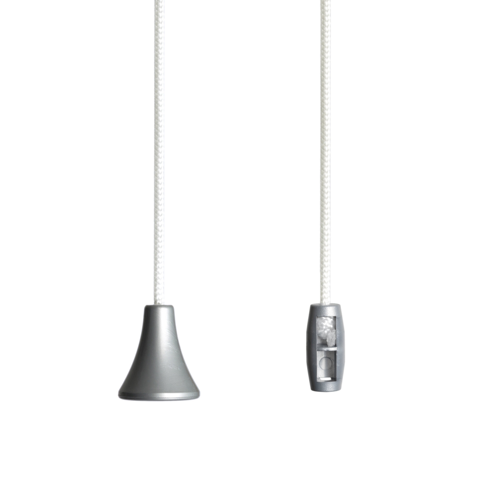 (Metallic Silver) Acorn Pull, Contemporary Colours with White Cord.