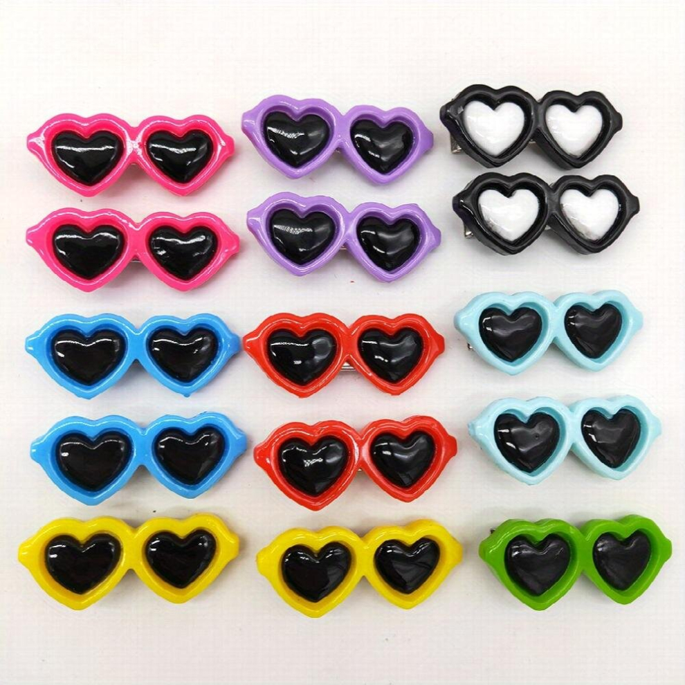 5pcs Pet Hair Accessories Sunglasses Shaped Dog Hair Clips and Bows for Small Pets