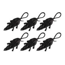 Halloween Black Plastic Rats - Pack of 6
