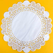 White Round Paper Doilies 27cm (10.5in) - Pack of 250 for Food Service & Craft - Product Code 33927