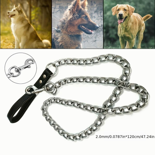 Durable Metal Dog Leash with Comfortable Padded Handle for Effective Training and Control 1
