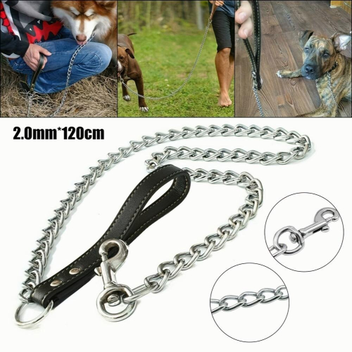 Durable Metal Dog Leash with Comfortable Padded Handle for Effective Training and Control 2