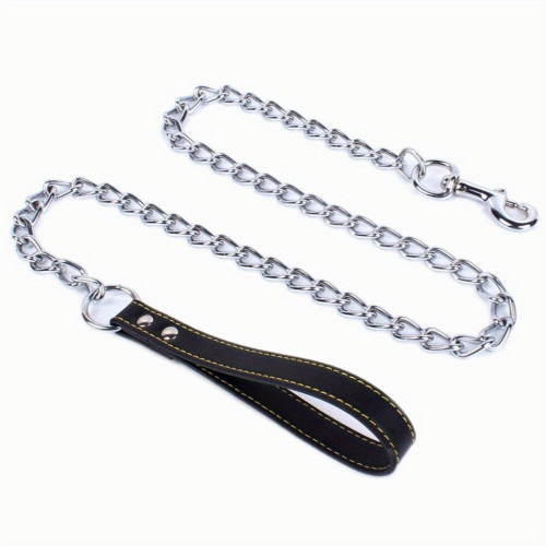 Durable Metal Dog Leash with Comfortable Padded Handle for Effective Training and Control