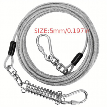 Pet Tie Out Cable For Dogs Dog Tie Out Cable Dog Runner Cable With Swivel Hook And Shock Spring Dog Leash Run Tether For Yard Outdoor And Camping